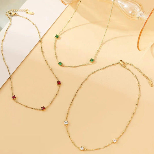 Emerald Droplets Necklace