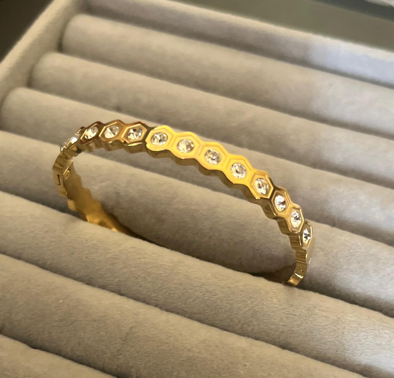 Hexa Spark Crystal Gold Kada (SMALL SIZE)