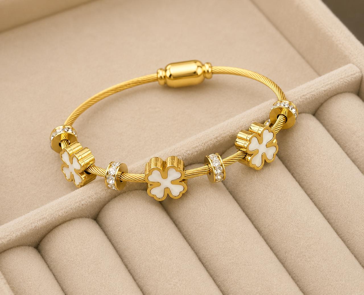 Clover Charm Gold Kada