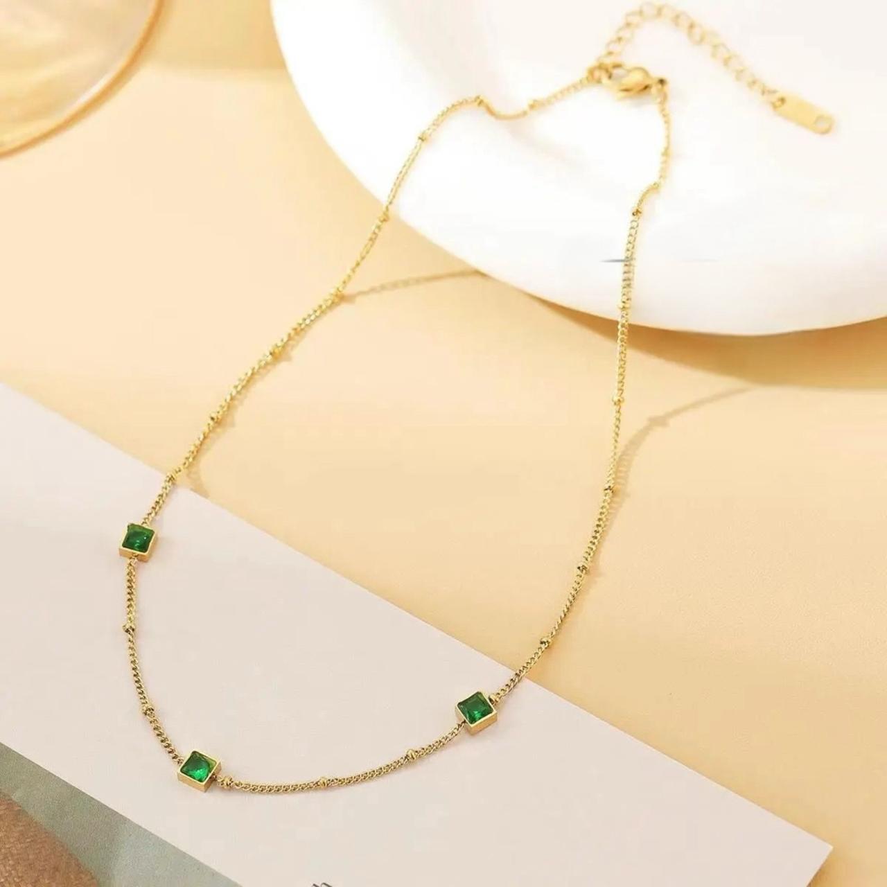 Emerald Droplets Necklace