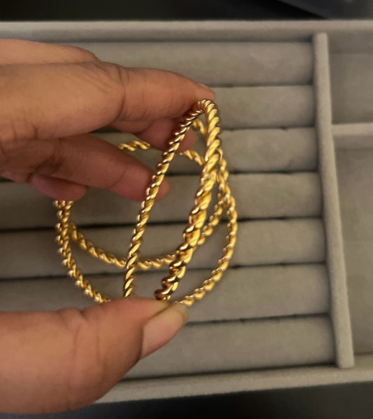 Golden Rope Luxe Kada (SMALL SIZE)