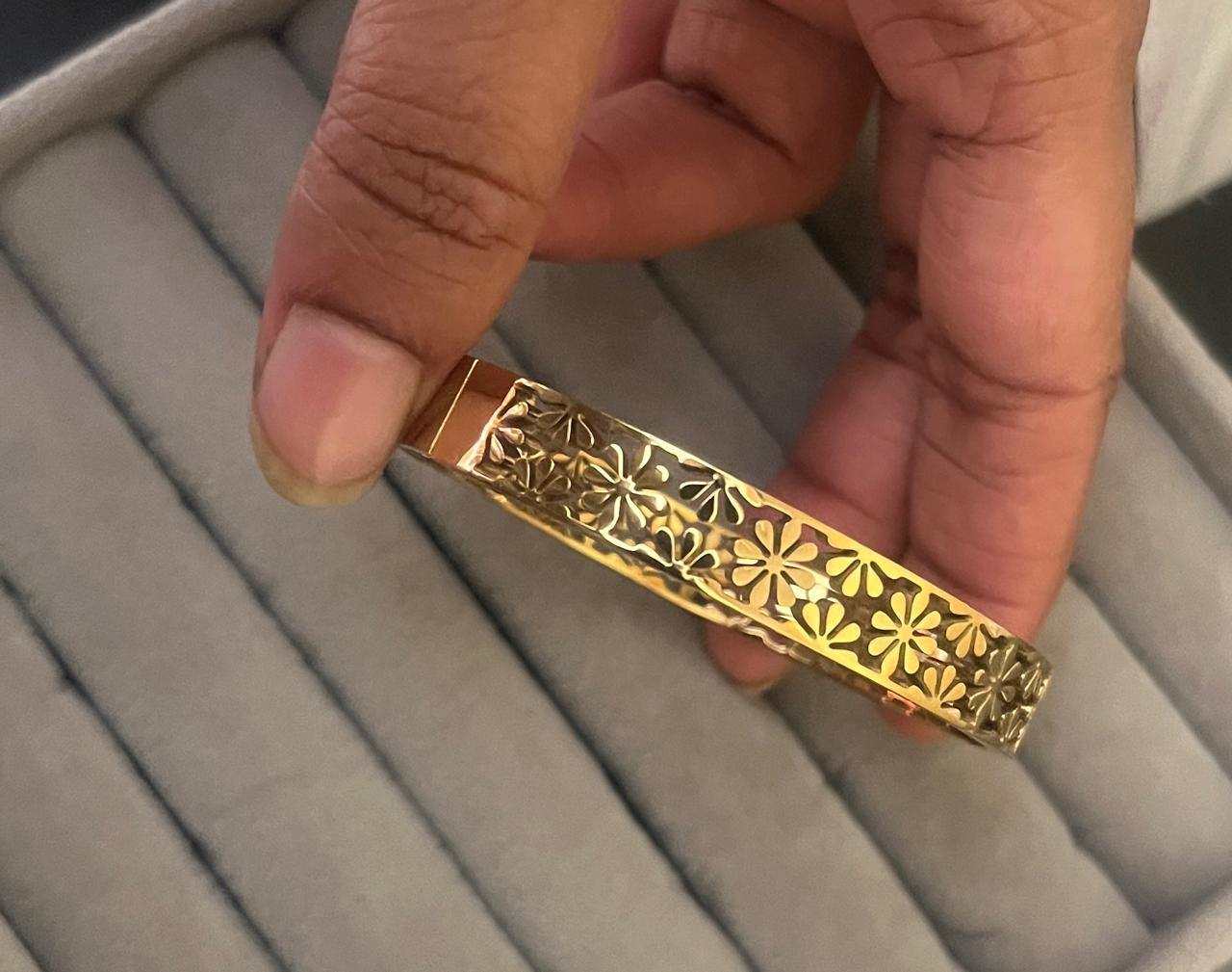 Bloom Cutwork Gold Kada (SMALL SIZE)