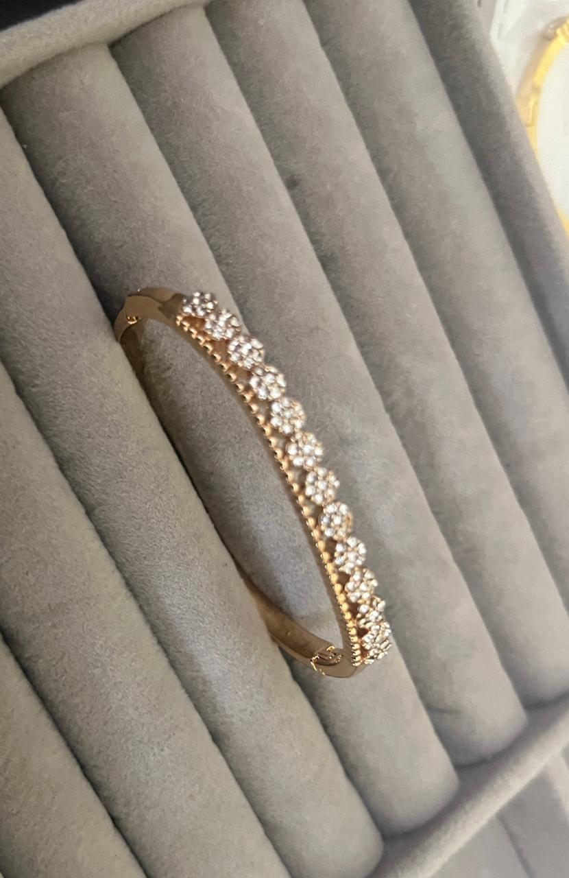 Floral Radiance Diamond-Style Kada (SMALL SIZE)