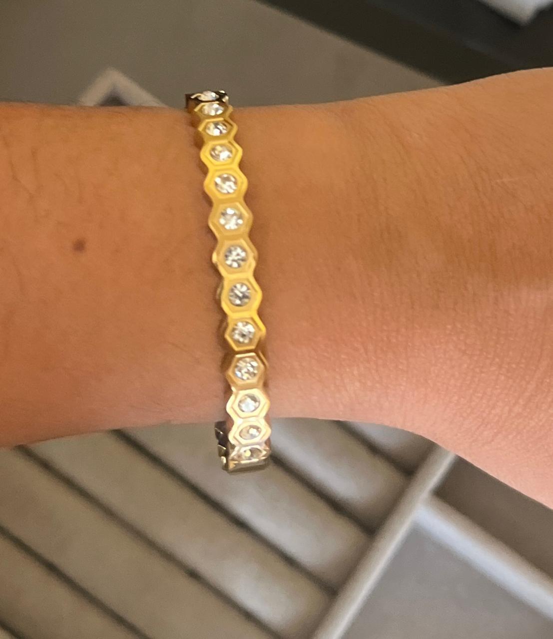 Hexa Spark Crystal Gold Kada (SMALL SIZE)