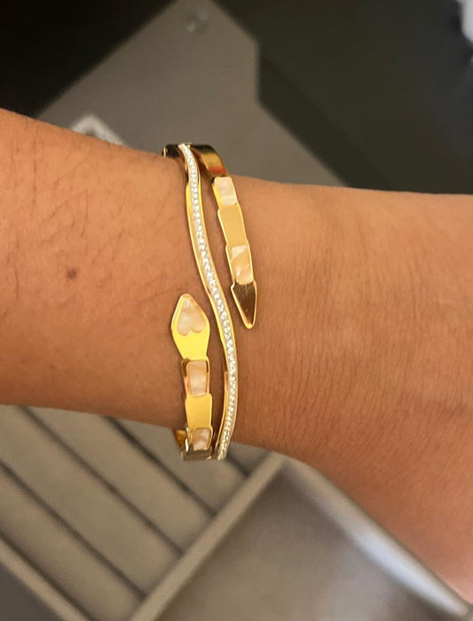 Heart Glow Crystal Gold Kada (SMALL SIZE)