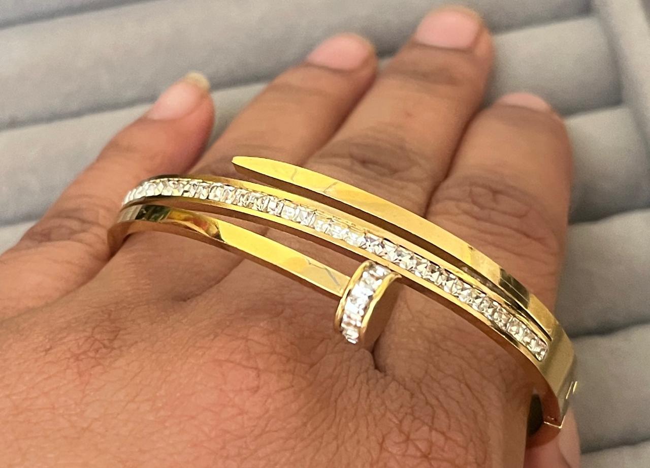 Crystal Wrap Open Nail Kada (SMALL SIZE)