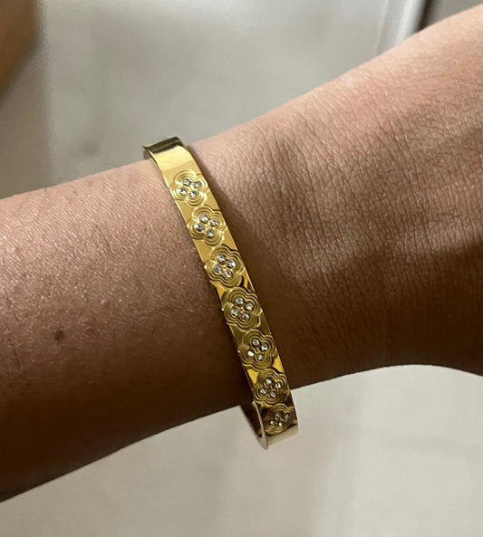 Floral Spark Gold Kada (SMALL SIZE)