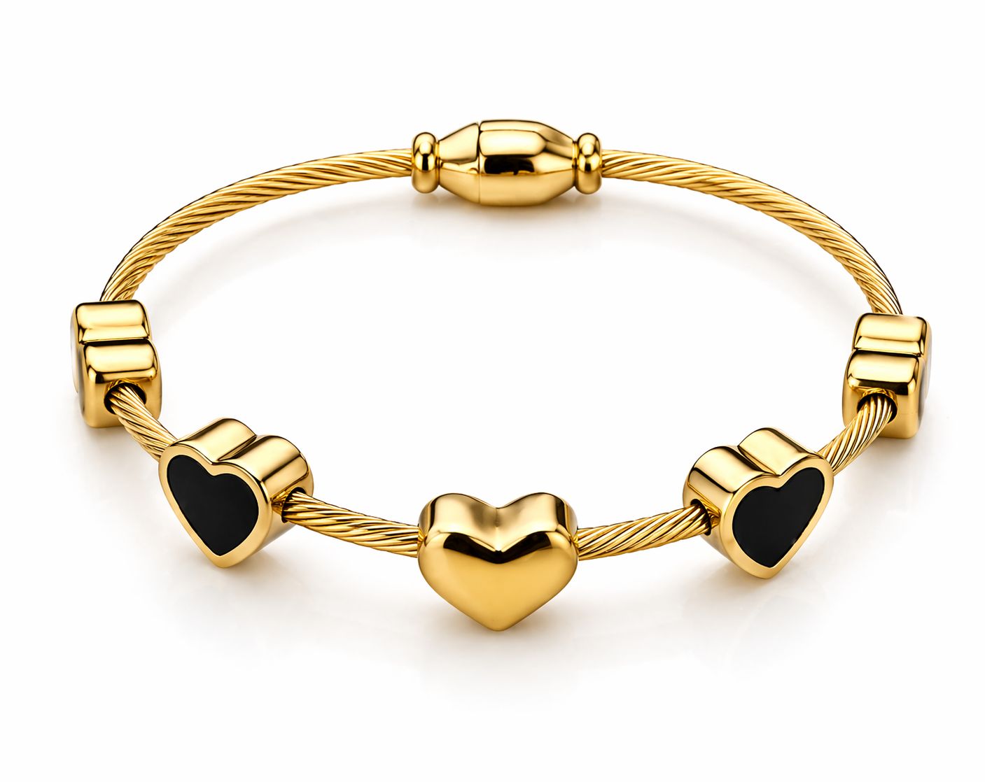Noir Hearts Charm Kada