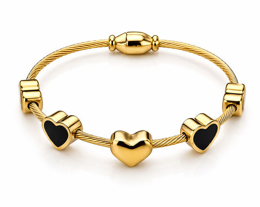 Noir Hearts Charm Kada