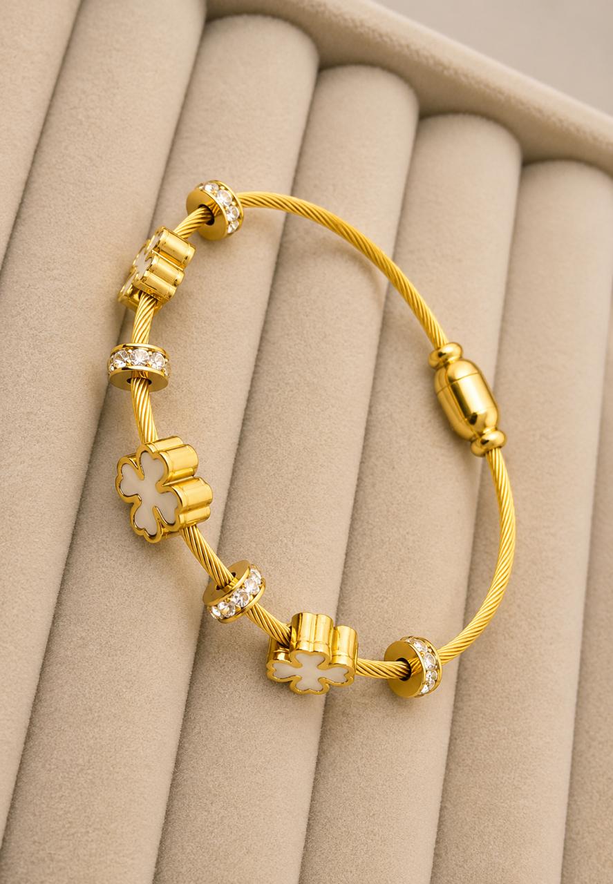 Clover Charm Gold Kada
