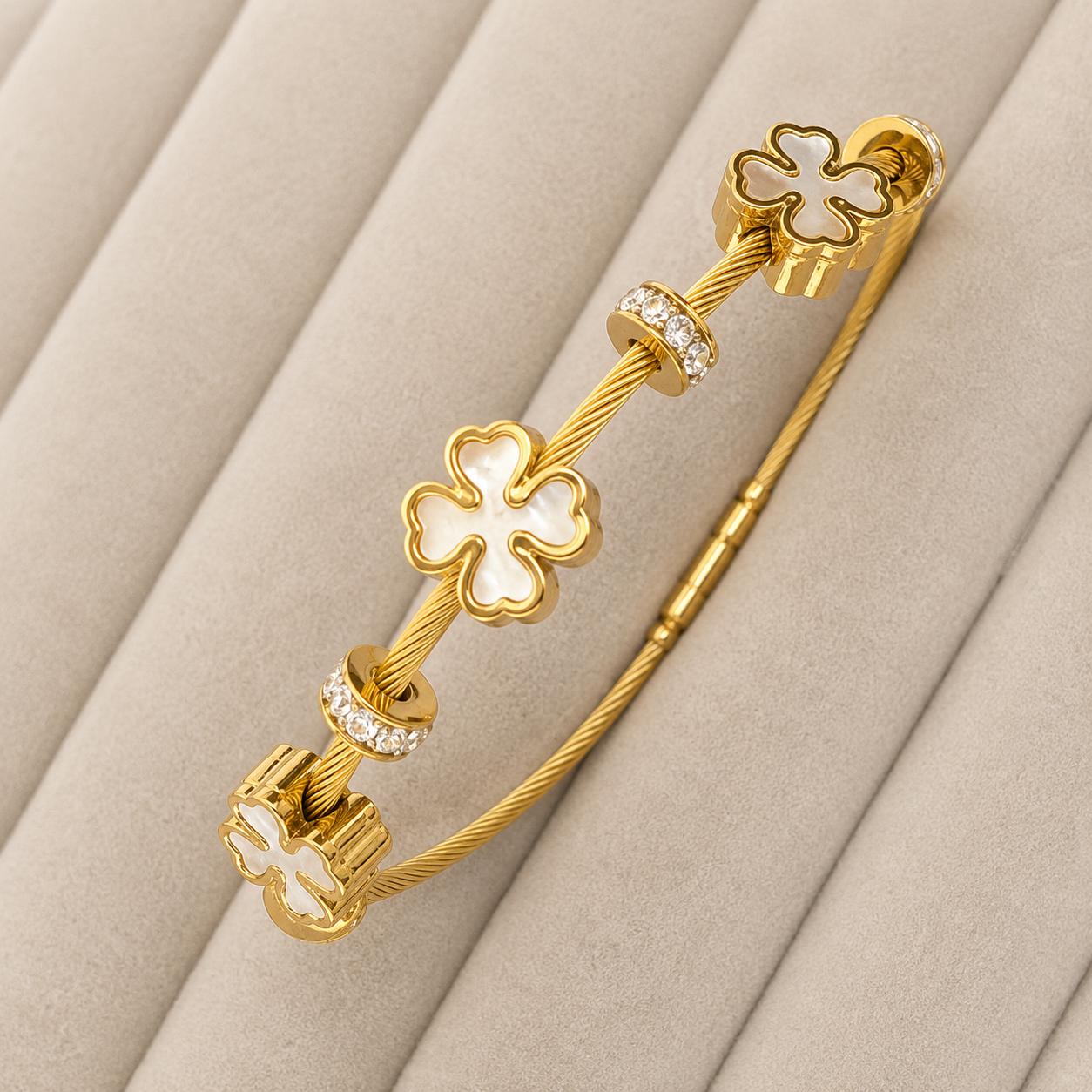 Clover Charm Gold Kada