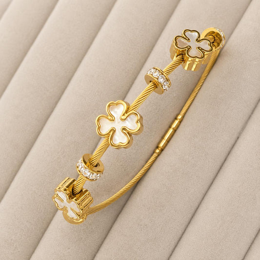 Clover Charm Gold Kada