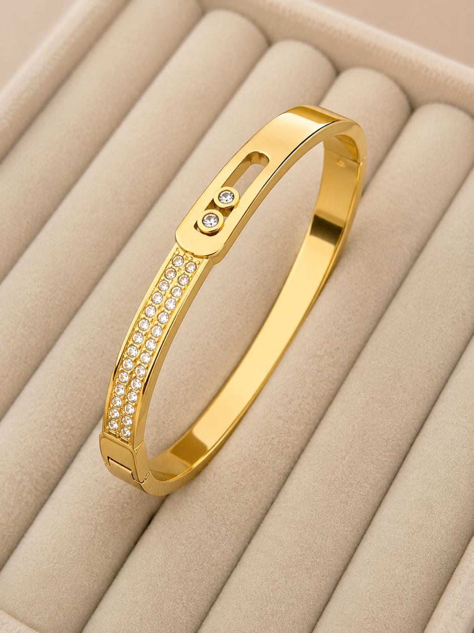 Elara Crystal Edge Gold Kada