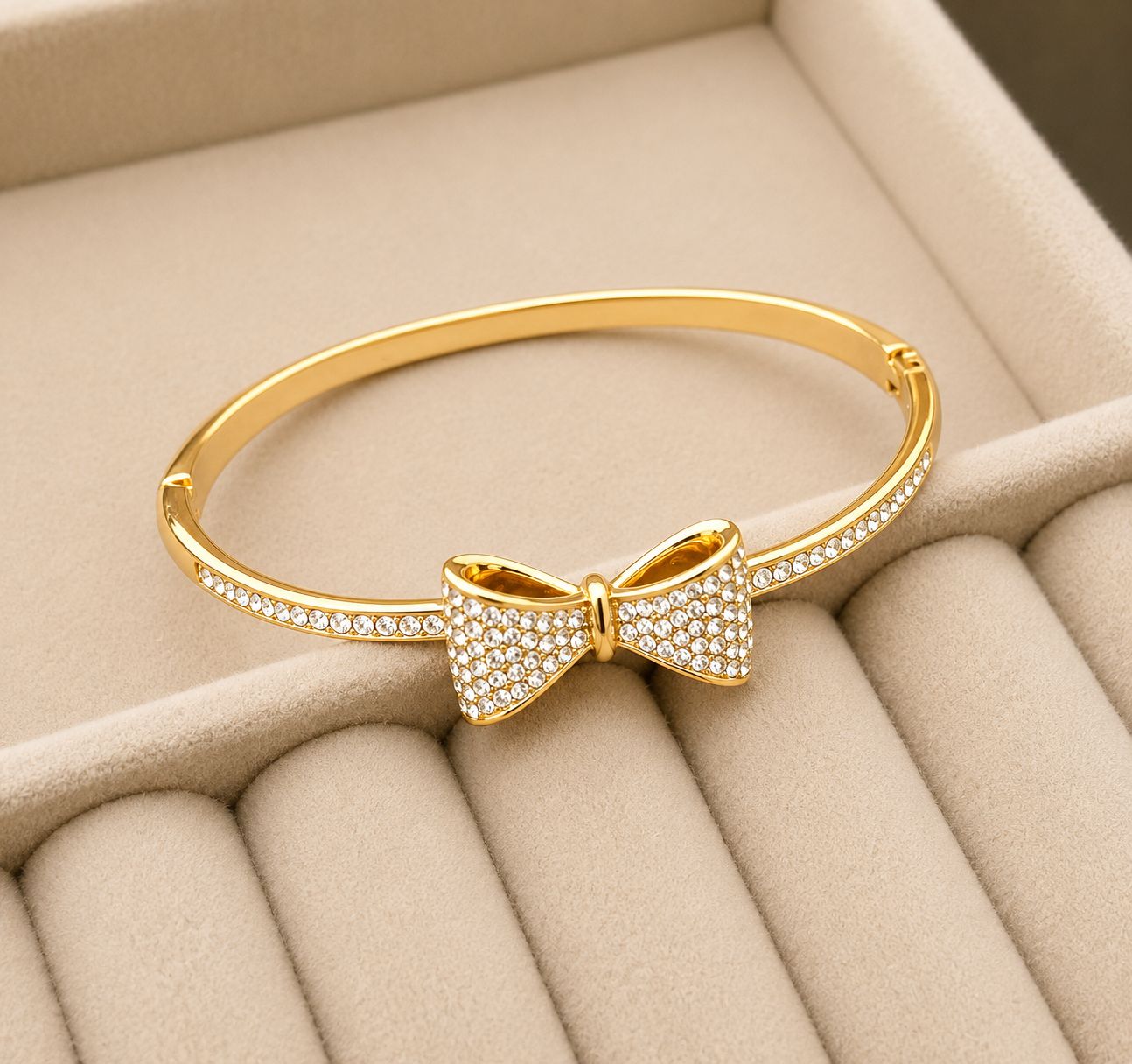 Bella Bow Crystal Gold Kada