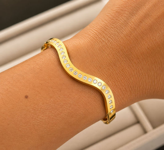 Celeste Wave Crystal Kada (SMALL SIZE)