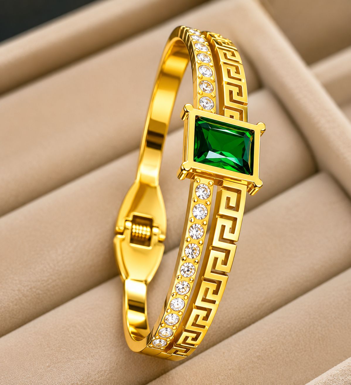 Emerald Greek Statement Kada (SMALL SIZE)