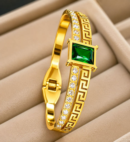 Emerald Greek Statement Kada (SMALL SIZE)