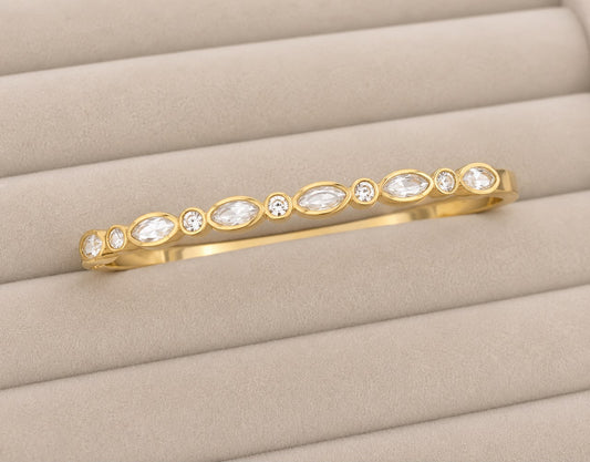 Oval Crystal Gold Kada (SMALL SIZE)