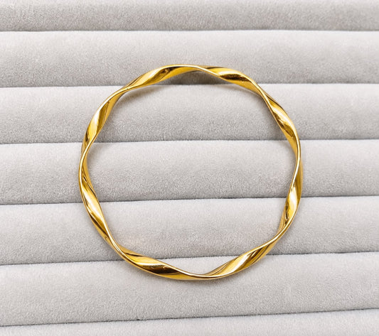 Aurora Twist Gold Bangle (SMALL SIZE)
