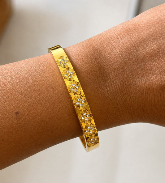 Floral Spark Gold Kada (SMALL SIZE)
