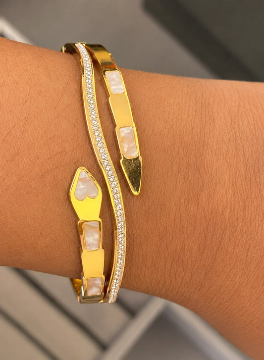 Heart Glow Crystal Gold Kada (SMALL SIZE)