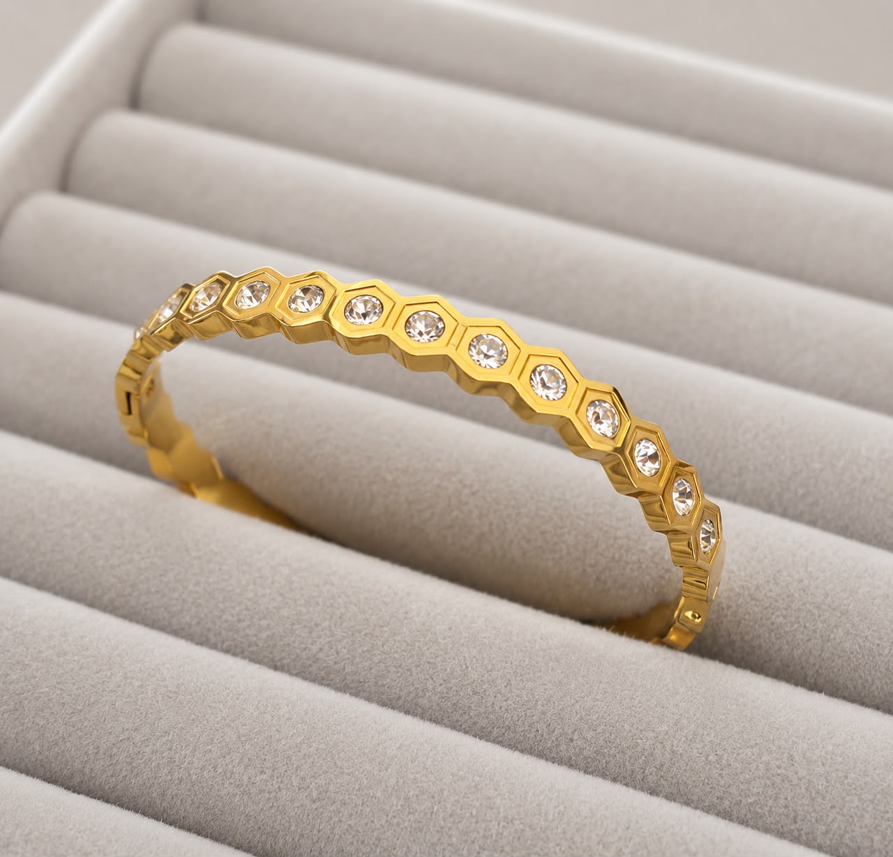 Hexa Spark Crystal Gold Kada (SMALL SIZE)
