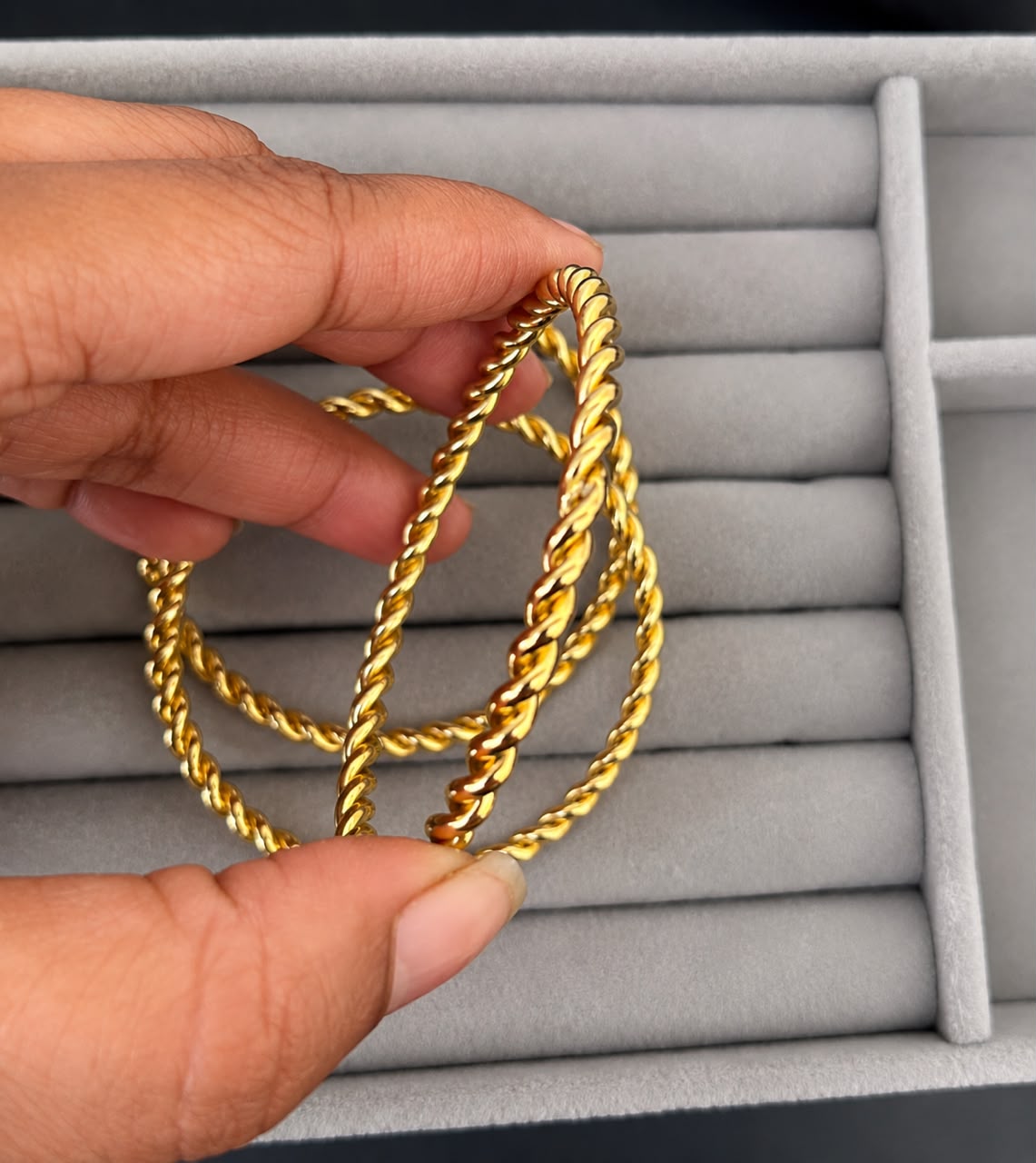 Golden Rope Luxe Kada (SMALL SIZE)